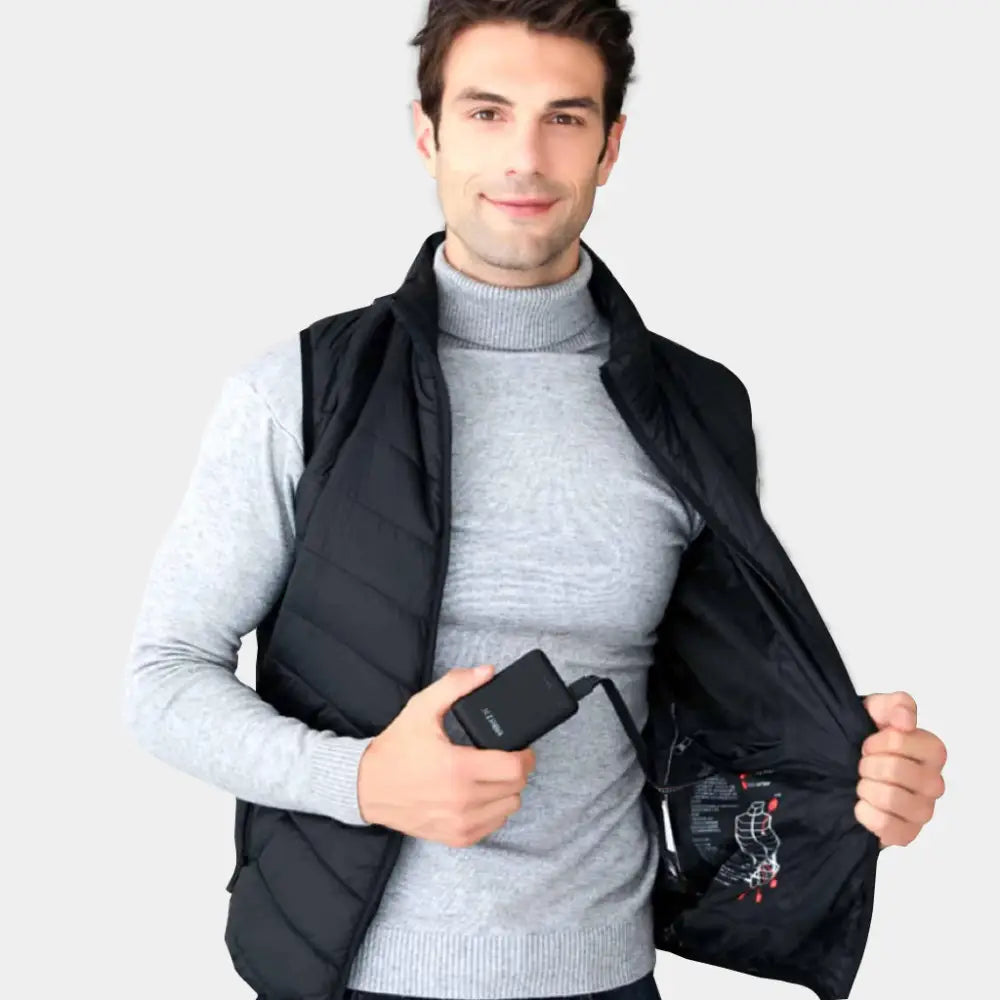 Black Heated Puffer Vest - 2xs