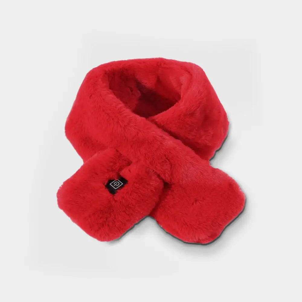 Fur Heated Scarf - Red