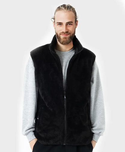 Fur Heated Vest - Black / 2xs