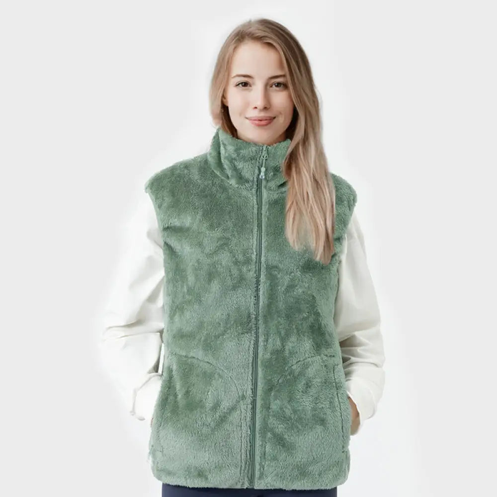 Fur Heated Vest - Green / 2xs