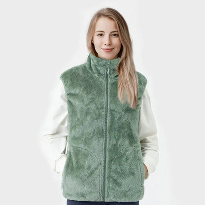Fur Heated Vest - Green / 2xs