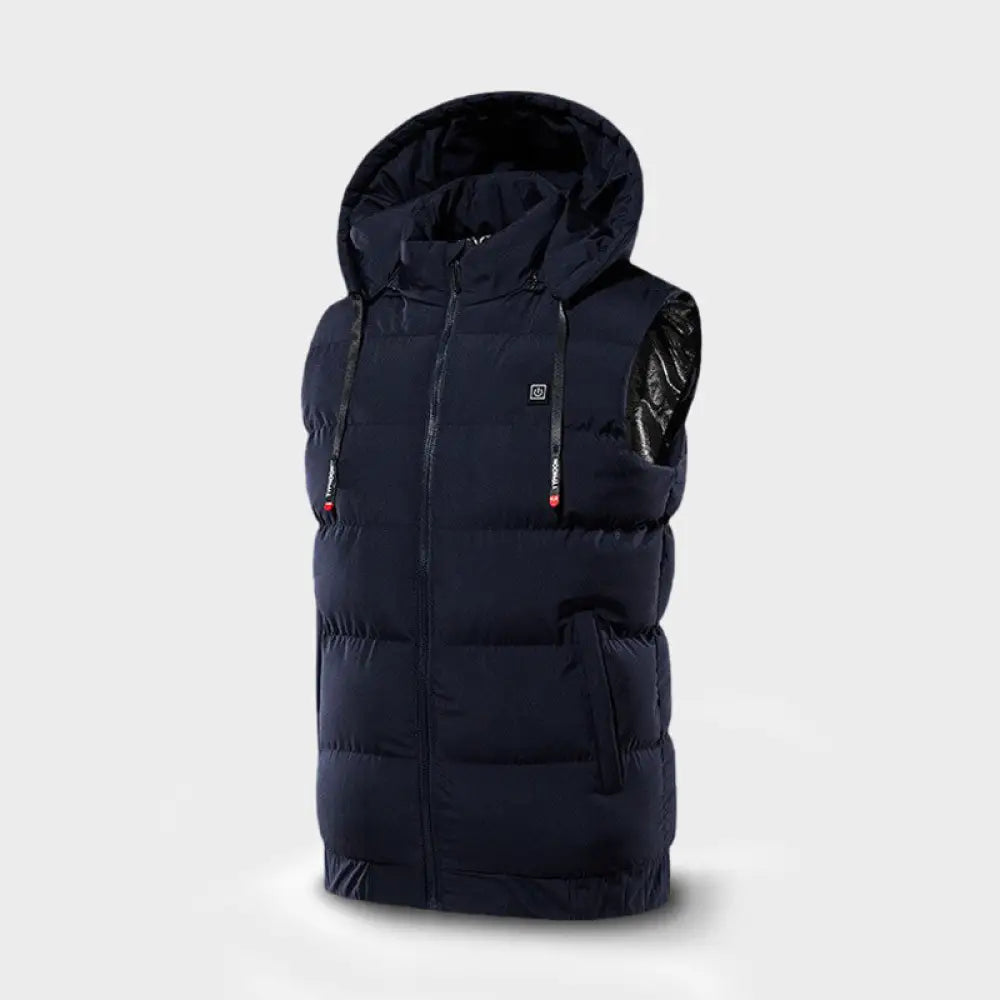 Heated Vest with Hood - Blue / Xs