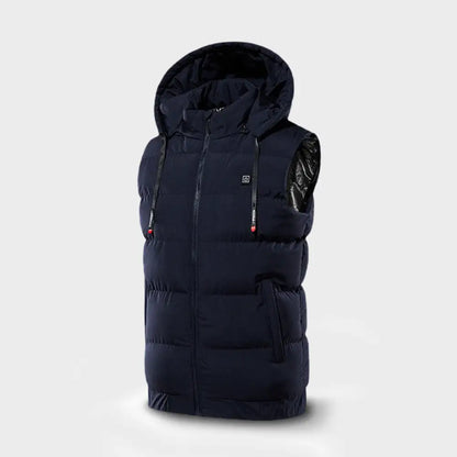 Heated Vest with Hood - Blue / Xs