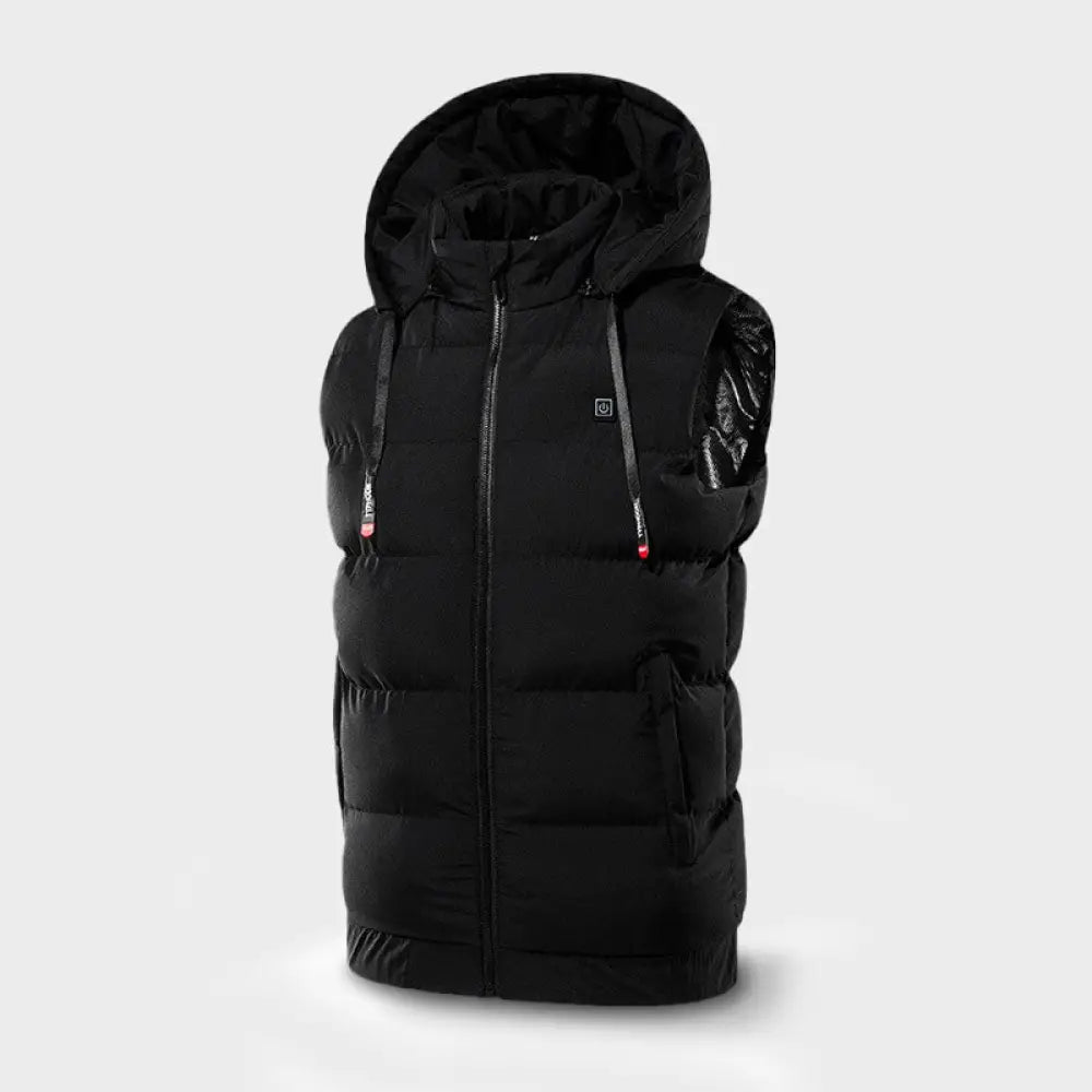 Heated Vest with Hood - Black / Xs
