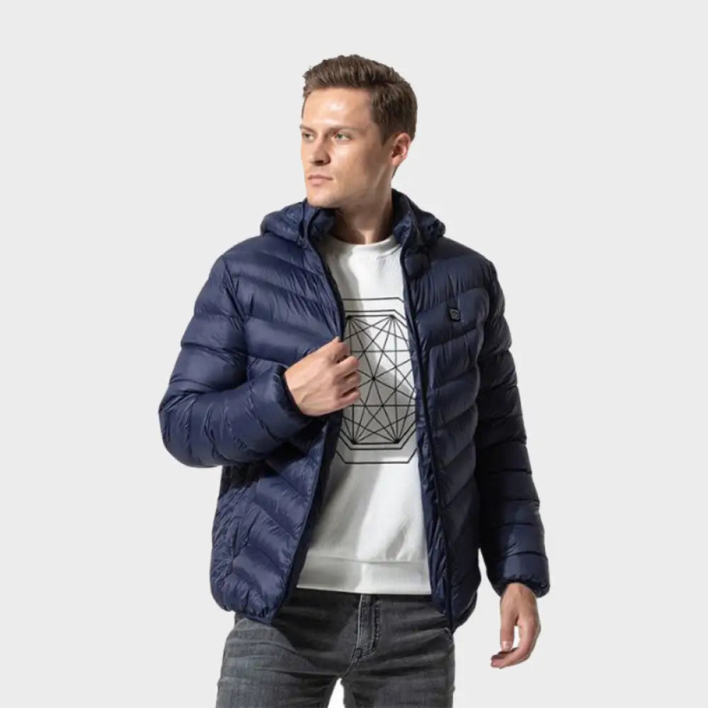 High-performance Hooded Heated Jacket - Blue / 2xs