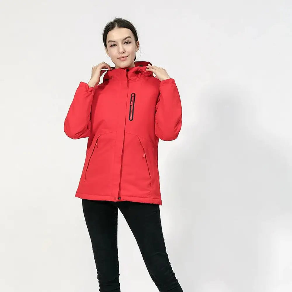 Waterproof Heated Jacket - Red / s
